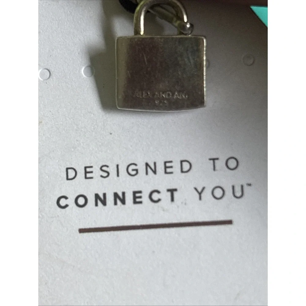 Alex & Ani 925 Sterling Silver Lock Slider Silver Tone Charm Pendant 1/3